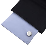 Kavove The Crossroad Silver Coloured Cufflinks For Men