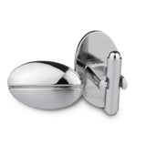 Kavove The Oval Surprise Silver Coloured Cufflinks For Men