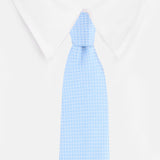 Kovove The Essentials Checkered Sky Blue Necktie For Men