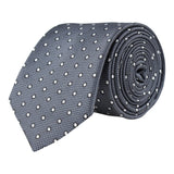Kovove The Enchanting Polka Dot Dark Grey Necktie For Men