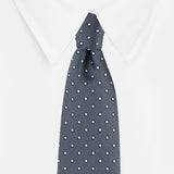 Kovove The Enchanting Polka Dot Dark Grey Necktie For Men