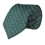 Kovove The Enchanting Polka Dot Green Necktie For Men