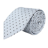 Kovove The Enchanting Polka Dot Grey Necktie For Men