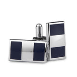 Kavove The Blue Cut Silver Colored Cufflinks for Men