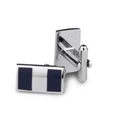 Kavove The Blue Cut Silver Colored Cufflinks for Men