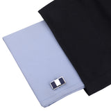 Kavove The Blue Cut Silver Colored Cufflinks for Men