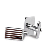 Kavove The Royal Stripes Brown Coloured Cufflinks For Men