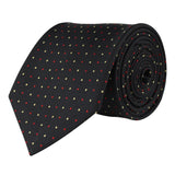 Kovove The Refreshing Twin Polka Dot  Black Necktie For Men