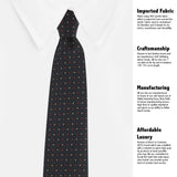 Kovove The Refreshing Twin Polka Dot  Black Necktie For Men