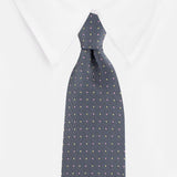 Kovove The Refreshing Twin Polka Dot  Grey Necktie For Men