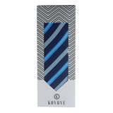 Kovove The Sharp Striped  Blue Necktie For Men