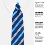 Kovove The Sharp Striped  Blue Necktie For Men