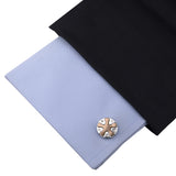 Kavove The Gleaming Star Gold Coloured Cufflinks For Men