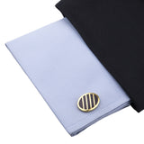 Kavove The Stunning Crest Gold Coloured Cufflinks For Men
