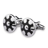 Kavove The Chokus Wheel Black Coloured Cufflinks For Men