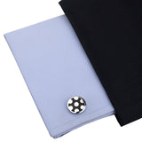 Kavove The Chokus Wheel Black Coloured Cufflinks For Men