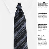 Kovove The Trend Setter Striped  Black Necktie For Men