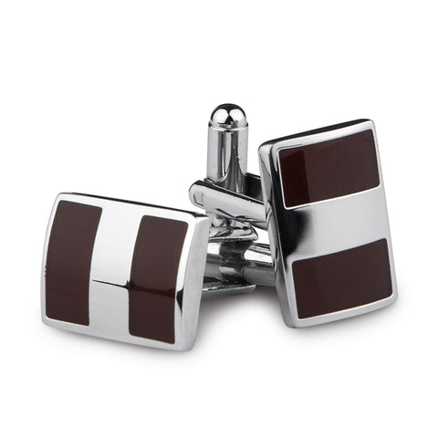 Kavove The Parted Brown Coloured Cufflinks For Men