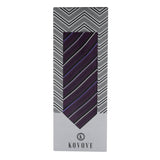 Kovove The Blissful Striped Purple Necktie For Men