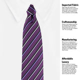 Kovove The Blissful Striped Purple Necktie For Men