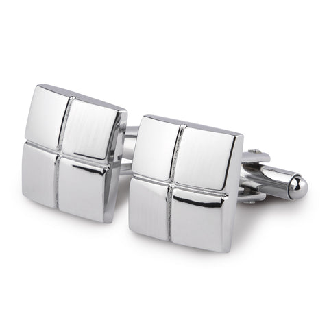 Kavove The Pullout Silver Coloured Cufflinks For Men