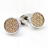 Kavove The Artful Golden & Silver Cufflinks For Men