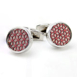 Kavove The Artful Red & Silver Cufflinks For Men