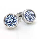 Kavove The Paint Stroke Blue Cufflinks For Men