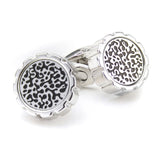 Kavove The Paint Stroke Black & Silver Cufflinks For Men