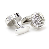 Kavove The Paint Stroke Black & Silver Cufflinks For Men