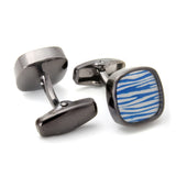 Kavove The Cool Breeze Blue & Black Cufflinks For Men