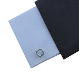 Kavove The Cool Breeze Blue & Black Cufflinks For Men