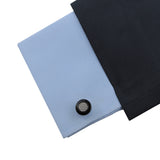Kavove The Rising Star Grey & Black Cufflinks For Men