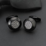 Kavove The Rising Star Grey & Black Cufflinks For Men