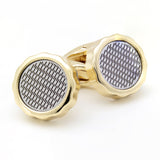 Kavove The Line Latte Black & Golden Cufflinks For Men