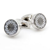 Kavove The Artistic Star Grey & Silver Cufflinks For Men