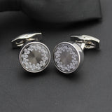 Kavove The Artistic Star Grey & Silver Cufflinks For Men
