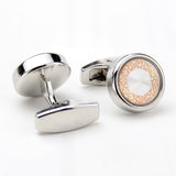 Kavove The Prodigy Circle Silver Cufflinks For Men