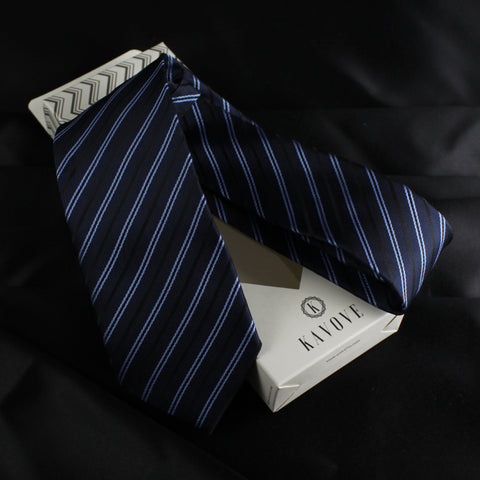 Kovove The Striped Treat Blue Necktie For Men