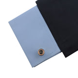Kavove The Circle Obsession Black & Silver Cufflinks For Men