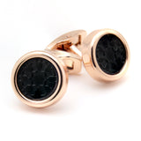 Kavove The Luring Trance Black & Golden Cufflinks For Men