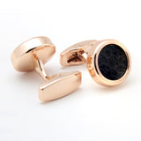 Kavove The Luring Trance Black & Golden Cufflinks For Men