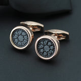Kavove The Luring Trance Black & Golden Cufflinks For Men