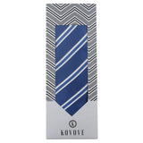 Kovove The Blue Ocean Striped Blue Necktie For Men