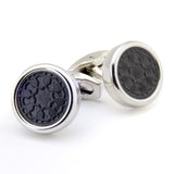 Kavove The Luring Trance Black & Silver Cufflinks For Men