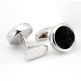 Kavove The Luring Trance Black & Silver Cufflinks For Men