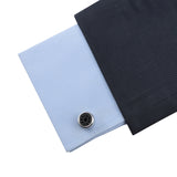Kavove The Luring Trance Black & Silver Cufflinks For Men