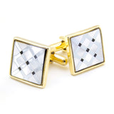 Kavove The Check & Mate Silver & Golden Cufflink For Men