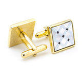 Kavove The Check & Mate Silver & Golden Cufflink For Men