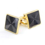 Kavove The Vivid Rays Black & Golden Cufflink For Men